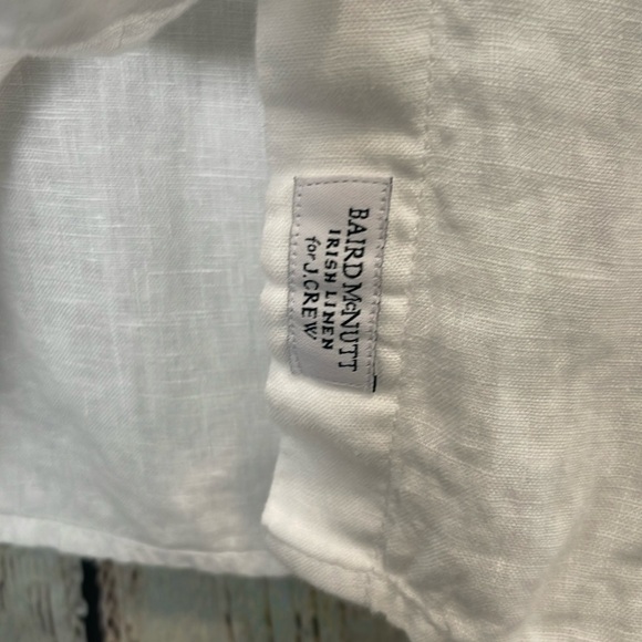 J. Crew White Casual Button-up Baird McNutt 100% Irish Linen Shirt 12p - Picture 4 of 6